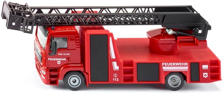 Siku ugunsdzēsēju auto ar izvelkamām un grozāmām kāpnēm 1:50