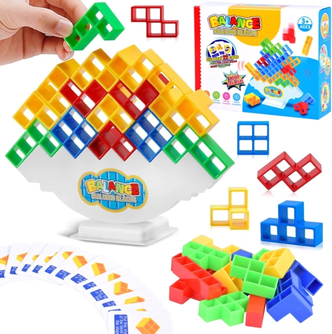 Balansējošais tornis Tetris Tower 3D – konstrukcijas kluči un veiklības spēle