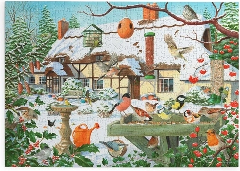 House of Puzzles Ziemas barotava putniem, 500 lielu puzles gabaliņu