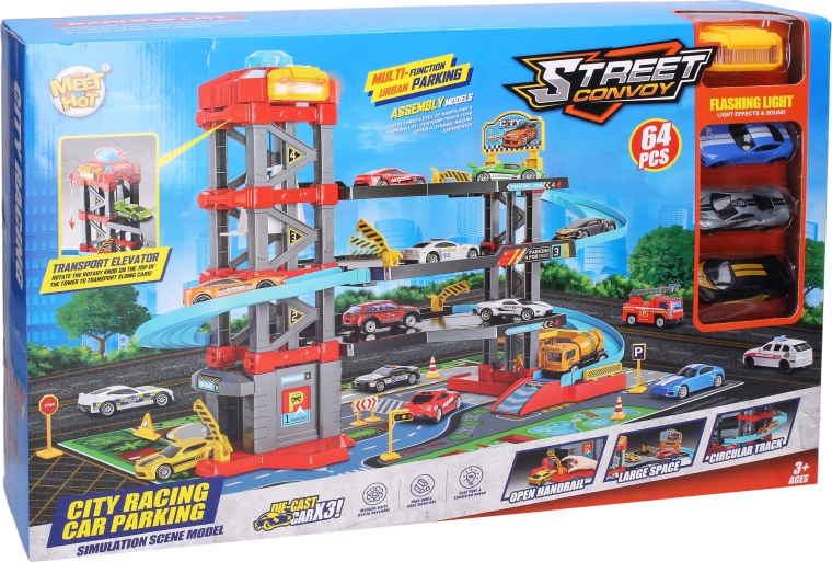Multi-level garage with light and sound effects