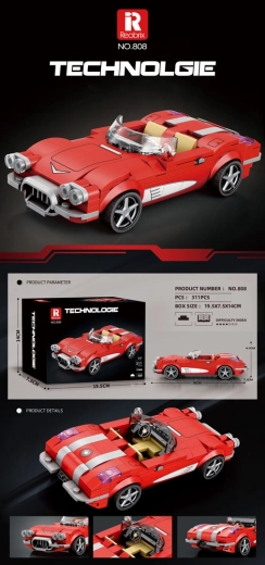 Red Convertible Building Set, 311 Pieces