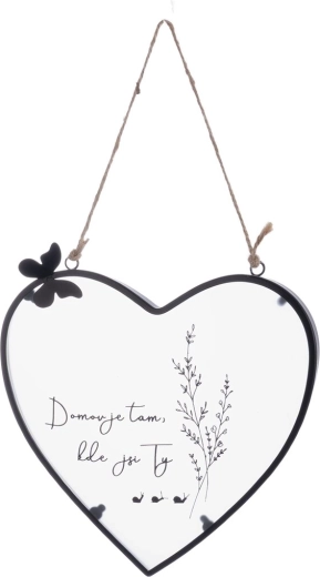 Hanging Metal Heart “Home” – White