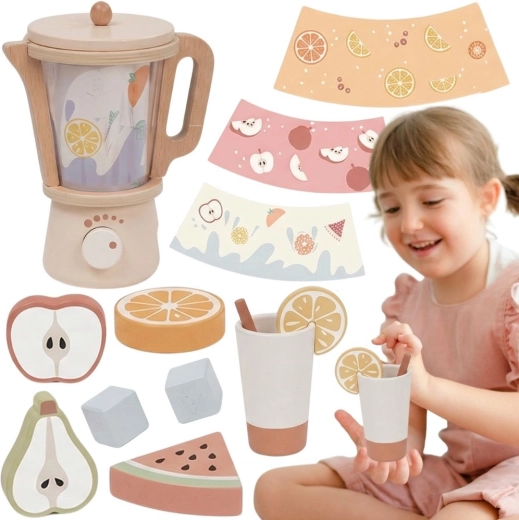 Tooky Toy wooden kids’ mixer with accessories (18 pieces)