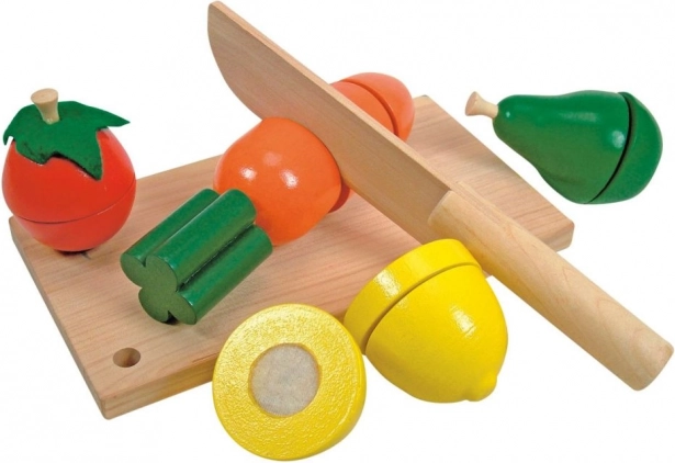 Woody Wooden Fruit Cutting Set