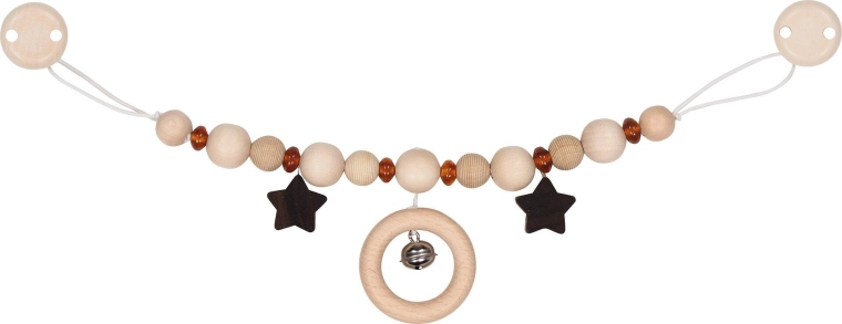 Pacifier chain with amber and clips Goki - 1 piece