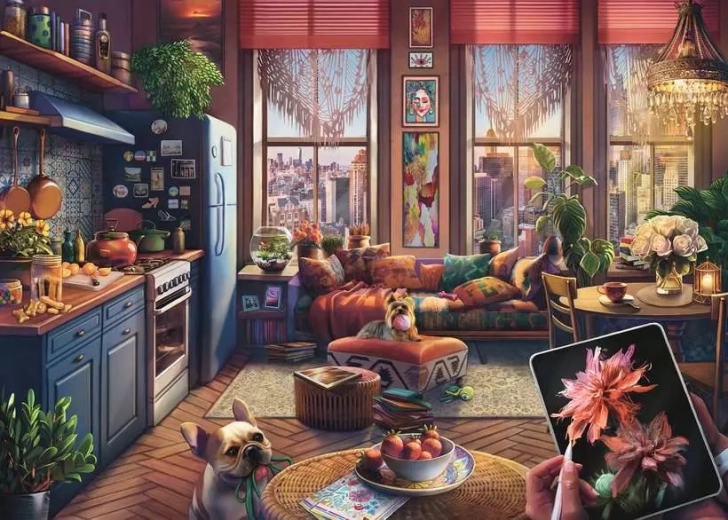 Ravensburger puzle boho stila dzīvoklis XXL 500 gabaliņi