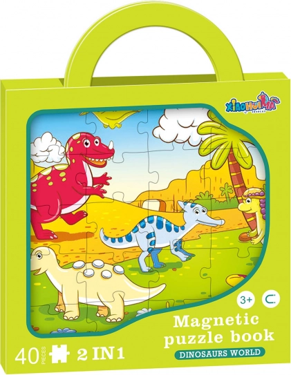 Magnētiskā puzle dinozauri 2v1 – 40 detaļas
