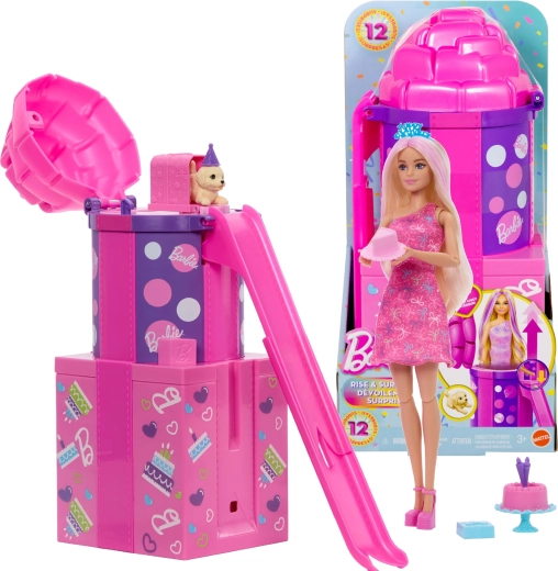 Barbie dzimšanas dienas pārsteigums ar slidkalniņu – Party Unboxed komplekts
