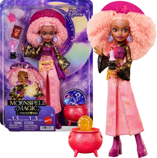 Monster High Moonspell Magic lelle Rae Lumina 26 cm ar piederumiem