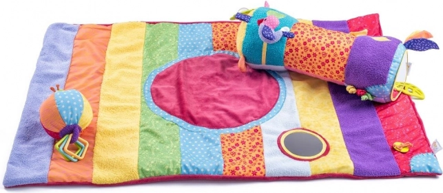 Educational play mat with ball and bolster for playtime