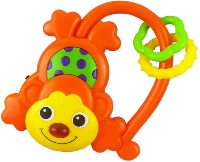 Bērnu grabulītis ar skaņu Baby Mix pērtiķītis oranžs