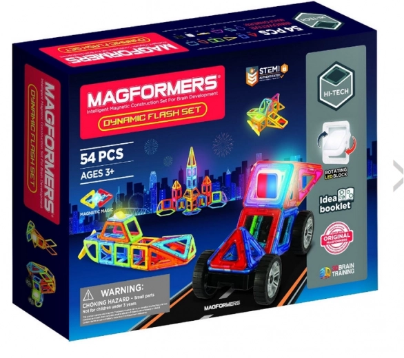 Magnētiskais konstruktors Magformers Dynamic Flash 54 detaļas