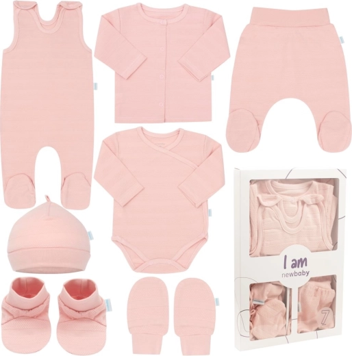 Zīdaiņu komplekts uz dzemdību namu New Baby I am rozā krāsā