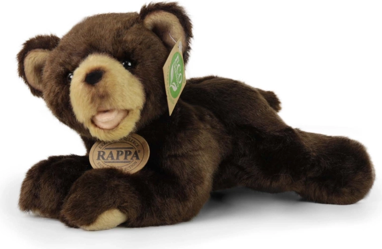 Dark Brown Lying Eco-Friendly Plush Bear 24 cm