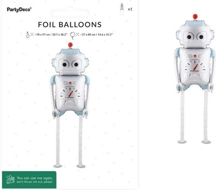 Folijas balons robots, miks 37 × 80 cm