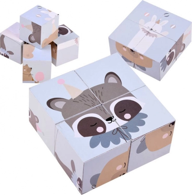 Wooden Puzzle Cubes with Animals