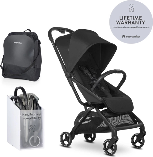 EASYWALKER sporta ratiņi Rockey S – Pure Black