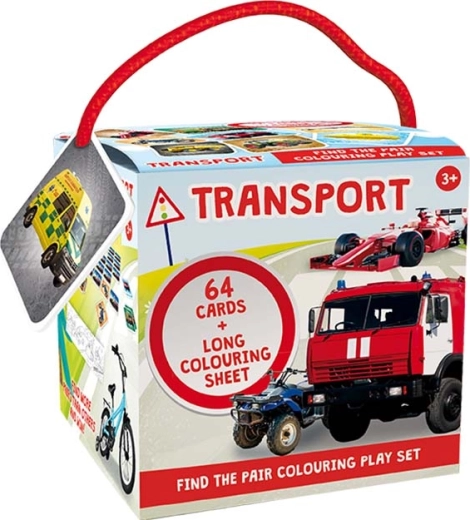 Travel Memory Matching Game with Coloring Pages – Transportation