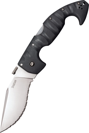 Cold Steel Spartan Serrated kabatas nazis 11,4 cm, pelēks, Griv-Ex, klipsis