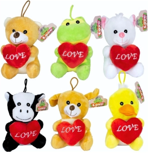Plush animals with a little heart