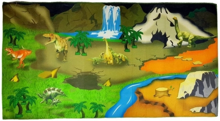 Bērnu grīdas spēļu paklājiņš ar dinozauriem