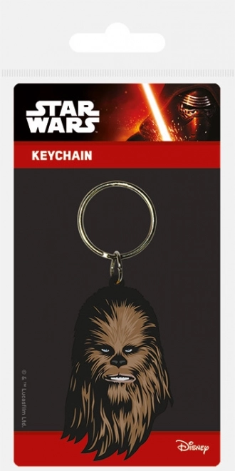 Rubber Keychain with Chewbacca Motif - Star Wars