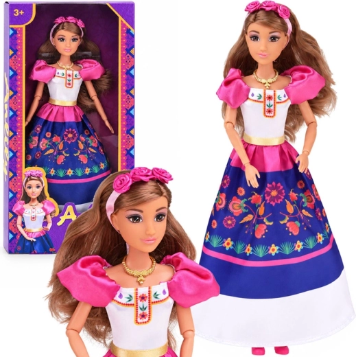Anlily Doll in Folk Style with Floral Headband