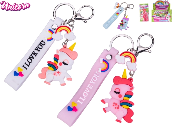 Unicorn keychain with rainbow strap