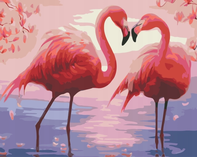 Norimpex Krāsošana pēc numuriem rozā flamingi 40 × 50 cm