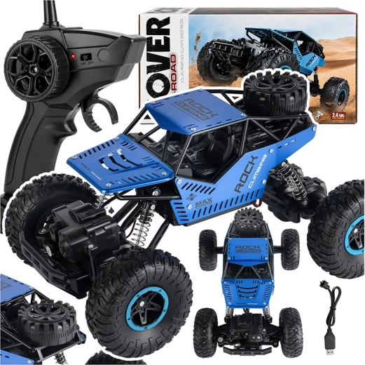 RC apvidus auto 4x4 ar tālvadību un akumulatoru, melns – 1 gab.
