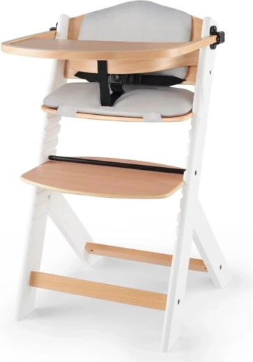 Kinderkraft Enock adjustable high chair with padding, white-wood