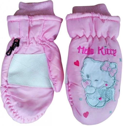 Bērnu slēpošanas cimdi Hello Kitty rozā, ūdensnecaurlaidīgi, siltināti - 1 gab.