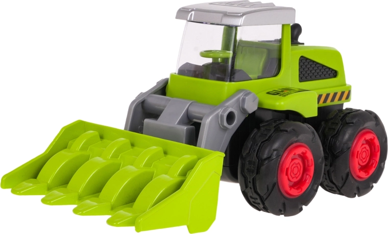 Metāla bērnu buldozers 1:55 ar kustīgu priekšējo kausu