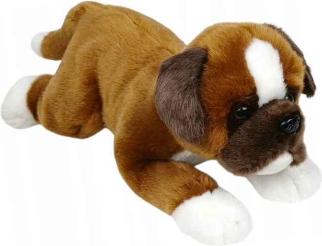 Plush Boxer Dog Lying Down 30 cm