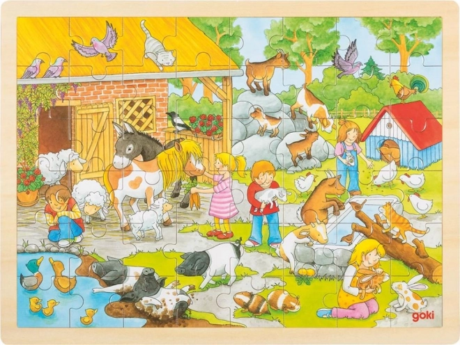Goki koka puzle “Bērnu zooloģiskais dārzs” 48 gabali