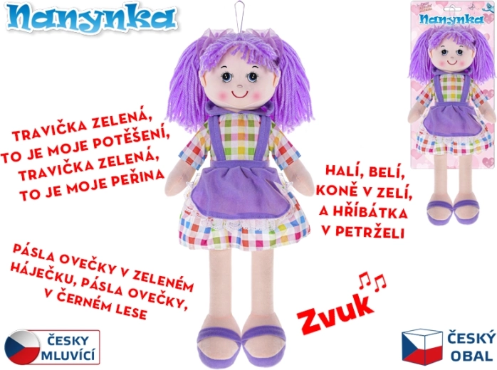 Interaktīva auduma lelle Nanynka 50 cm