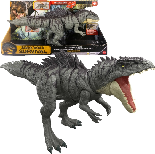 Mattel Jurassic World Survival figūra giganotozaurs Mega žoklis – Giga uzbrukums