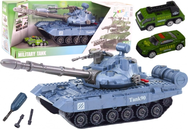 Interaktīvs zils rotaļu tanks ar instrumentiem un skaņām