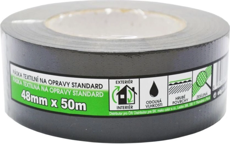 Textile repair tape 48 mm × 50 m black