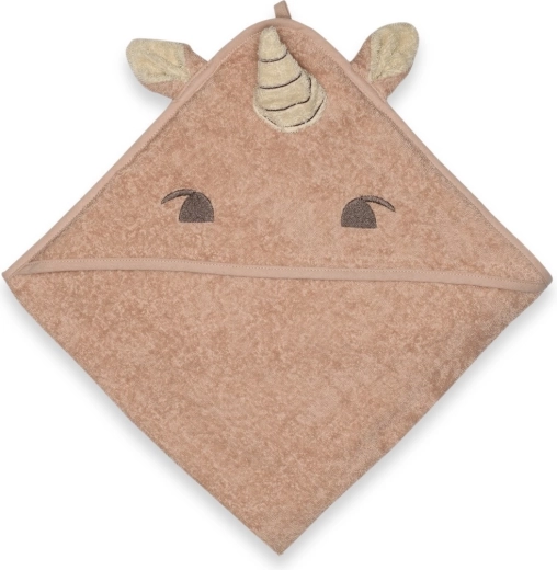 Nuuuroo Aki baby hooded towel rose unicorn