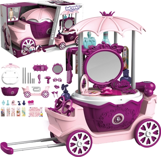 WOOPIE children's beauty salon in a wheeled suitcase 4 in 1 with 31 accessories