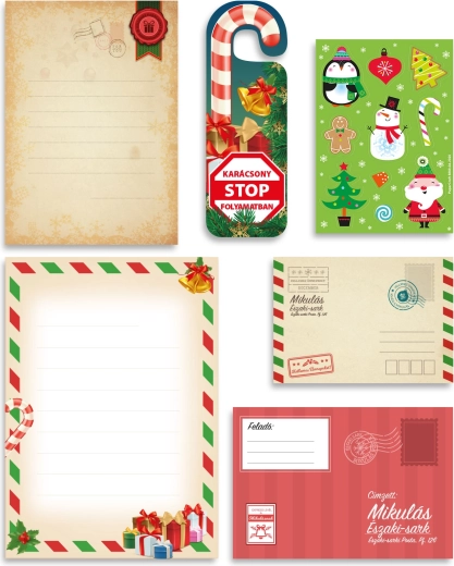 Letter to St. Nicholas with a Snowman, 12 pieces