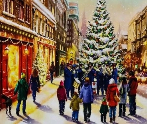 Norimpex Paint by Numbers at the Christmas Tree 40 × 50 cm