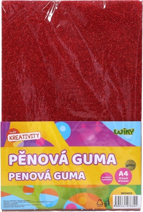 Pašlīmējoša putu gumija A4 20x30 cm ar spīdumiem, 10 gab.