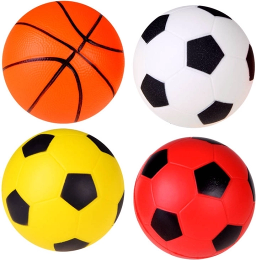 4 putu bumbiņu komplekts 10 cm – futbols un basketbols