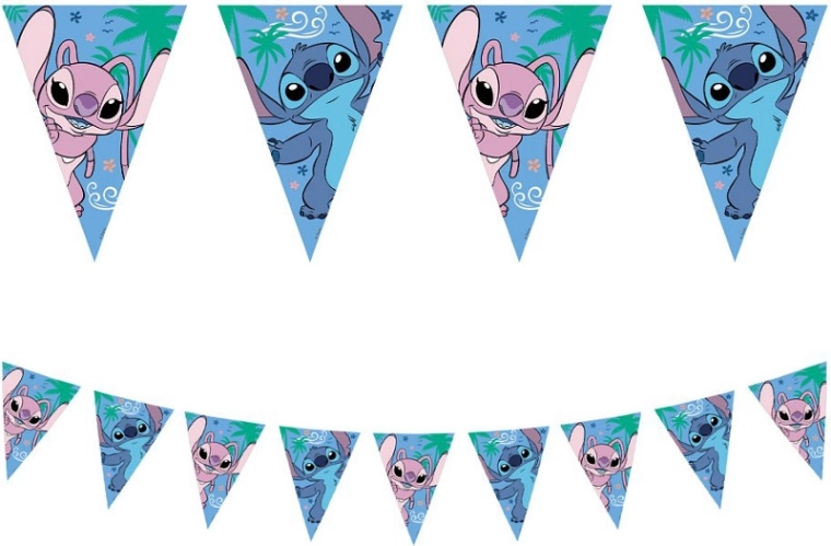 Papīra karodziņu virtene STITCH & ANGEL Disney