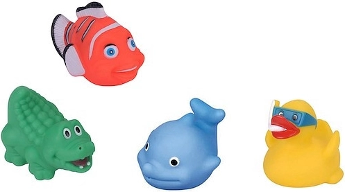 Set of Rubber Squeaky Bath Toys – 4 pcs