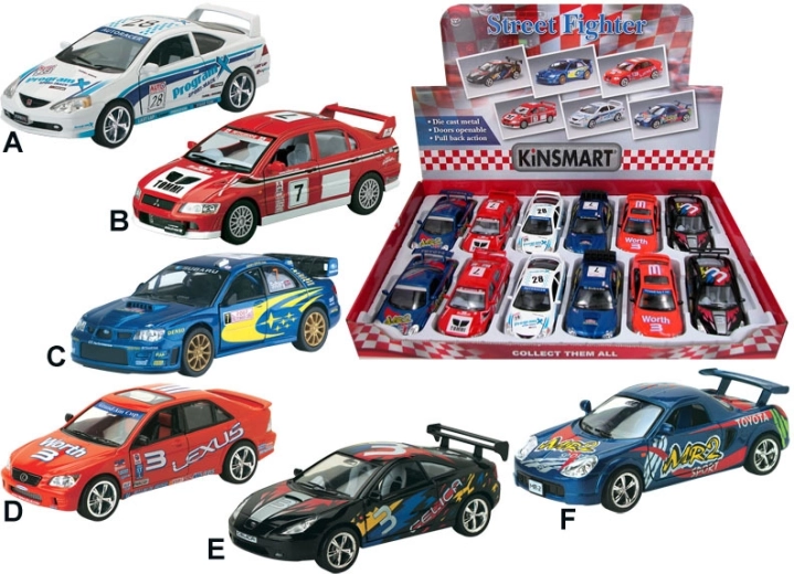 Metal racing car model with pull-back action