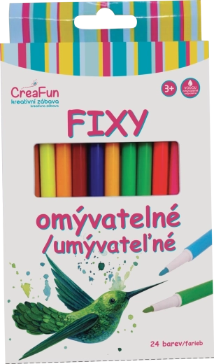 Mazgājami flomāsteri CREAFUN, 24 krāsas