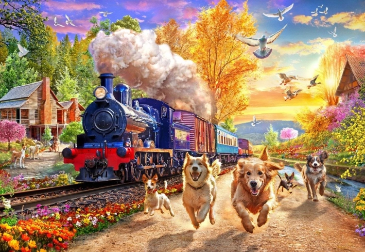 Puzzle Bluebird Catch the Train 1000 pieces